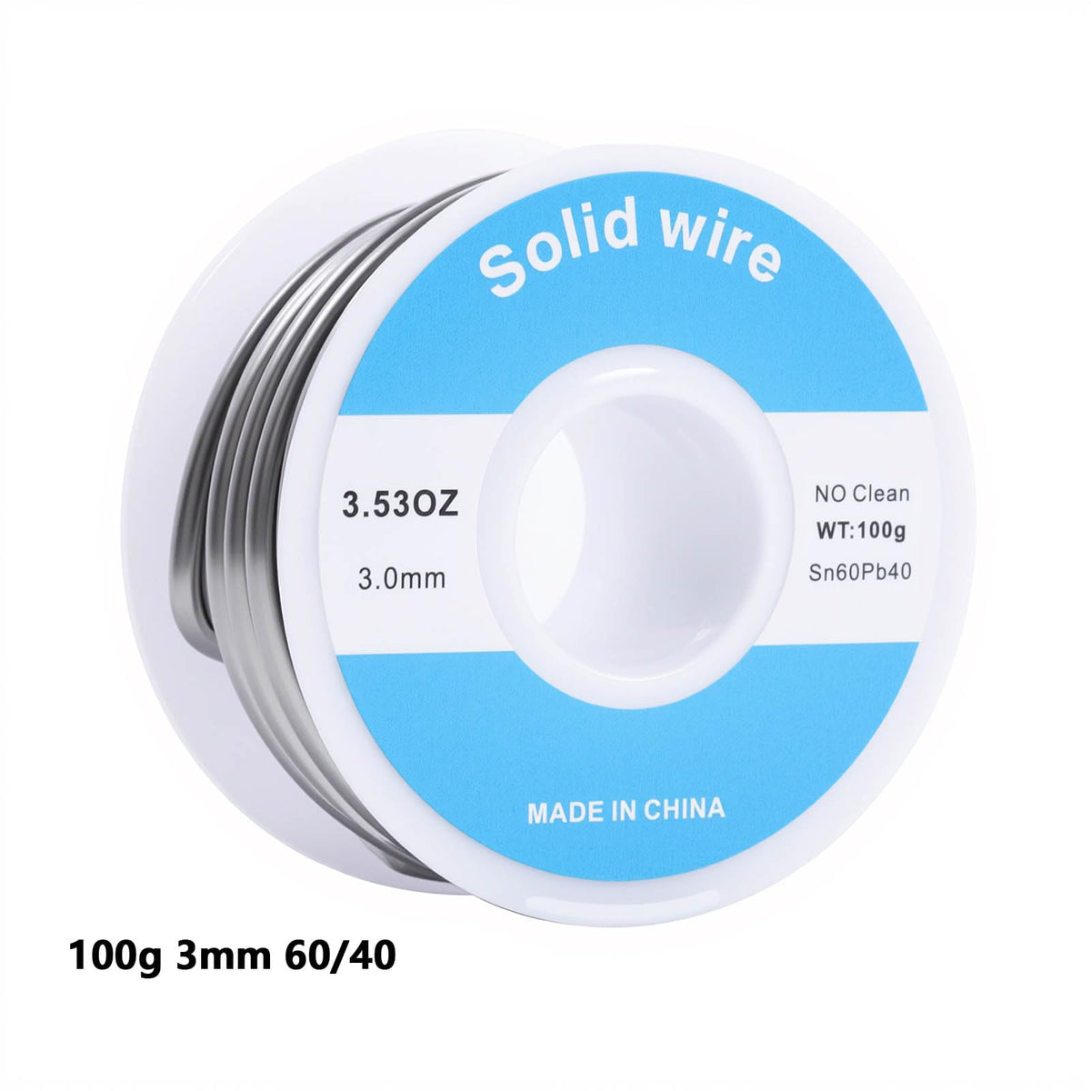 100g 60/40 3mm Solder Wire Fastkjerne 3.53oz for Rostfritt Stål