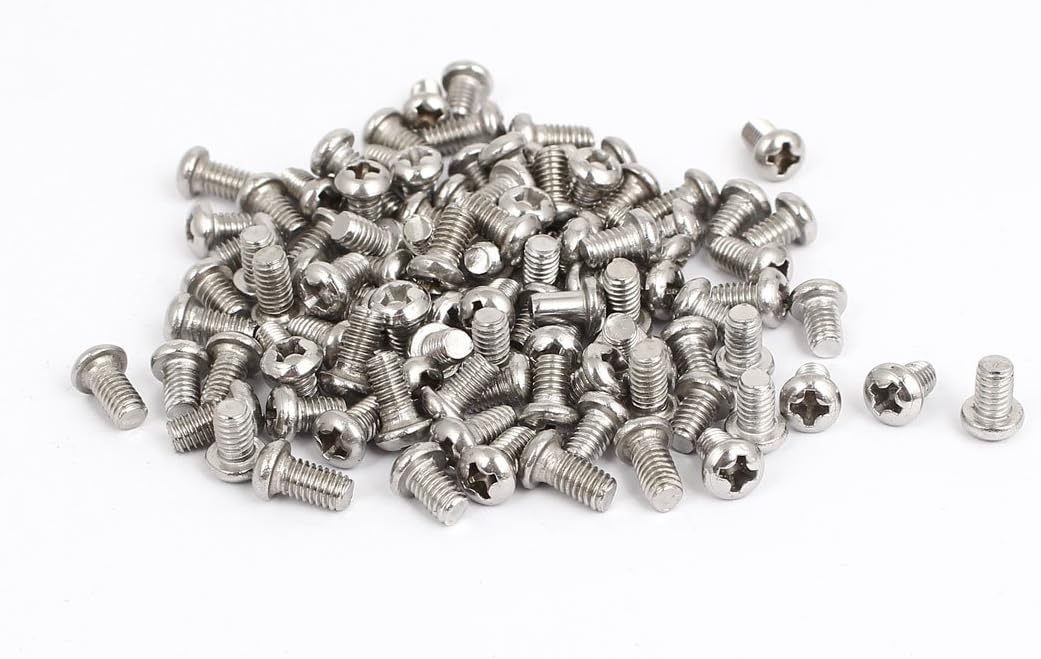 M4x6mm Stainless Steel Phillips Round Pan Head Machine Screws 100pcs
