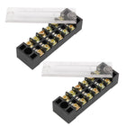 600V 15A 6 Position 12 Screw Terminal Cable Blocks Barrier 2 Pcs