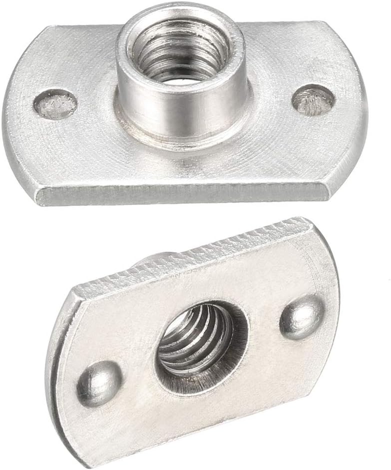 M6 Carbon Steel Slab Base T-Shaped 2 Projection Weld Nuts Pack of 25