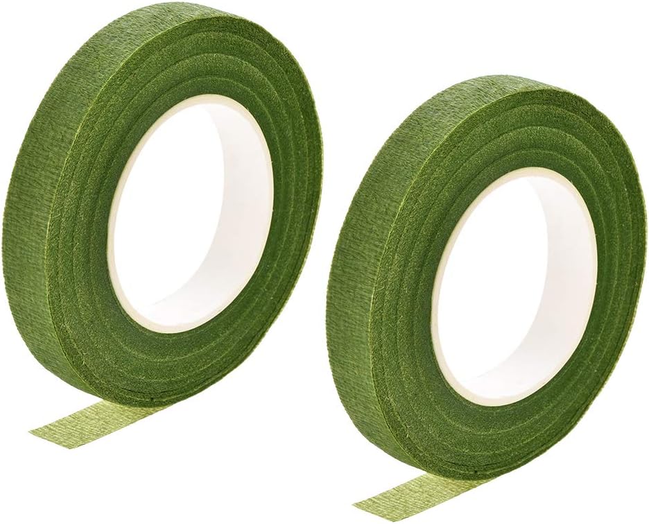 LinkMejor 2 Roll 1/2-inch Wide 30Yard Light Green Floral Tape Flower Adhesives Floral Arrangement Kits