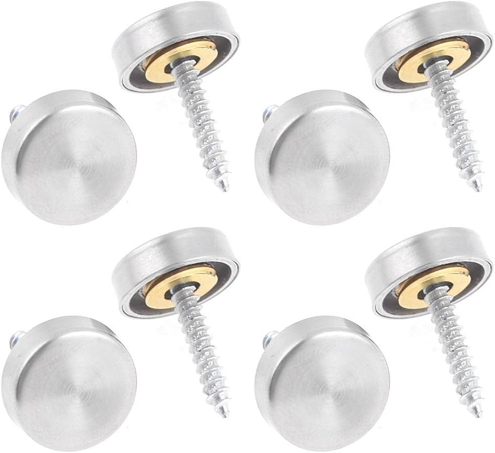 4 Pcs 16mm Stainless Steel Caps Decorative Mirror Nails