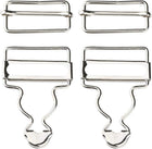 LinkMejor 5Pcs Silver Dungarees Strap Adjuster Fastener Clip Suspender Buckle with Rectangle Slider