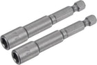 Quick-Change Nut Driver Bit, 1/4" Hex Shank 1/4" Magnetic Nut Setter Drill Bits, 2.56" Length, SAE Sizes 2 Pcs