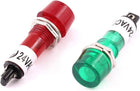 AC/DC 24V Recessed Signal Indicator Pilot Lamp 2 Pcs Red Green Light