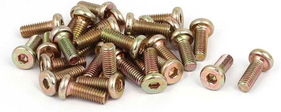 M6 x 15mm Fully Thread Hex Socket Drive Flat Head Screws Bolts Fasteners 30PCS
