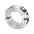 Double Split Clamp-On Shaft Collar for 1-1/8" Shaft, Two-Piece Clamping Collar, 1-7/8" OD, 1/2" Width, 304 Stainless Steel Axle Collar Clamp, Set Screw Style