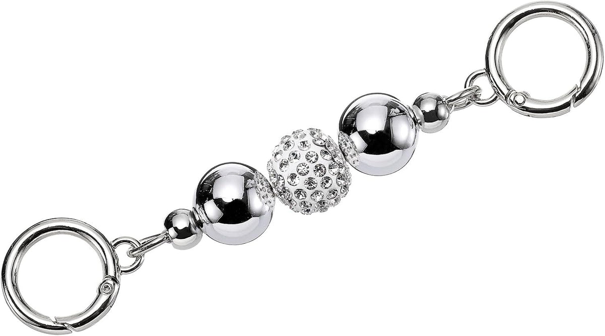 Purse Strap Extender, 14.5cm/5.7" Artificial Pearl Bag Short Chain Replacement for Women Handbag Shoulder Crossbody Bag (Silver)