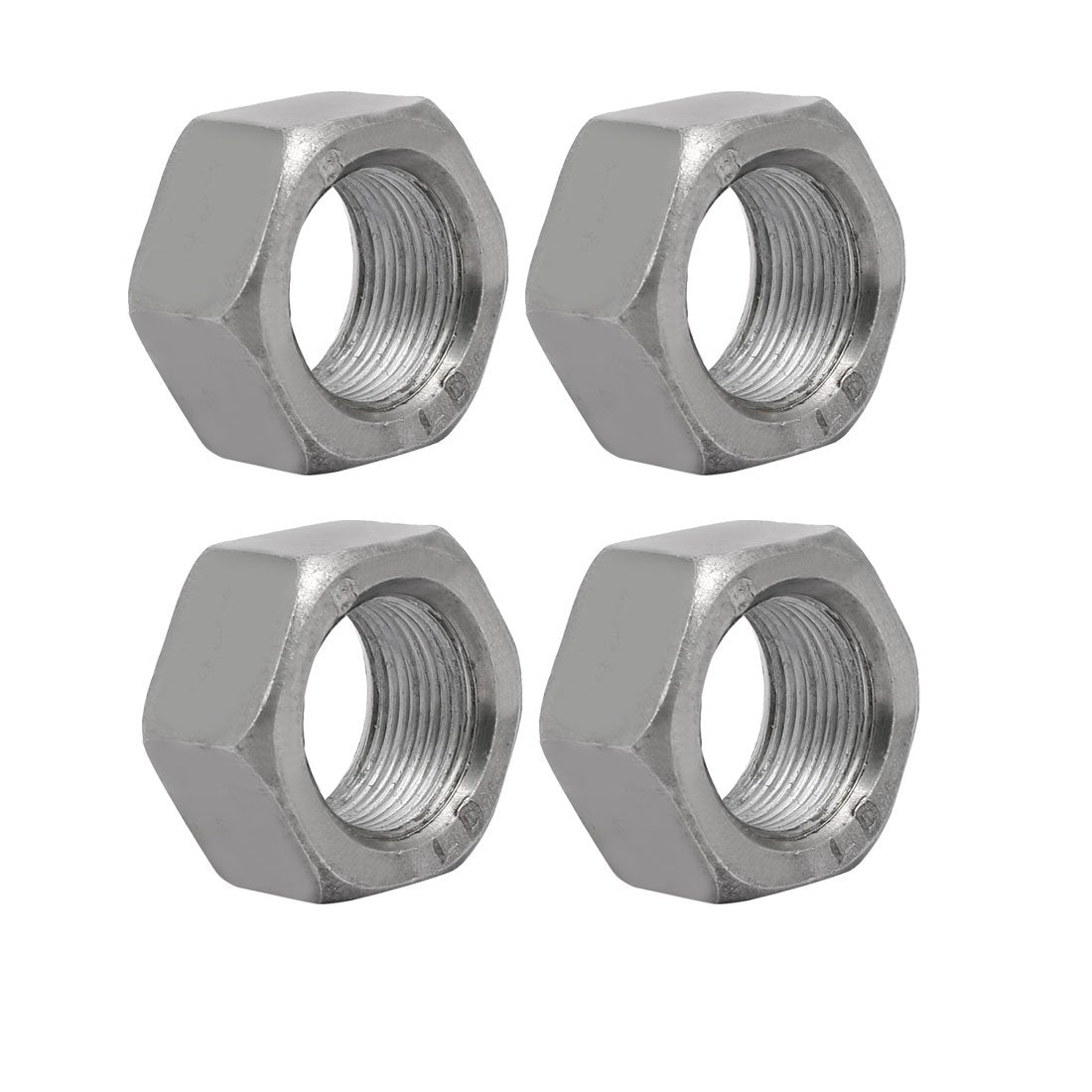 4pcs M24 x 1.5mm Pitch Metric Fine Thread Carbon Steel Left Hand Hex Nuts