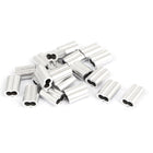 Aluminum Swage Sleeve 3/16 inches Wire Rope Clamp Clip Silver Tone 20 Pcs