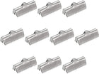 30Pcs Ribbon End Crimp Clamps, 20mm Smooth Stainless Steel Pinch Cord End Clasps for DIY Bracelet Making, Silver Tone