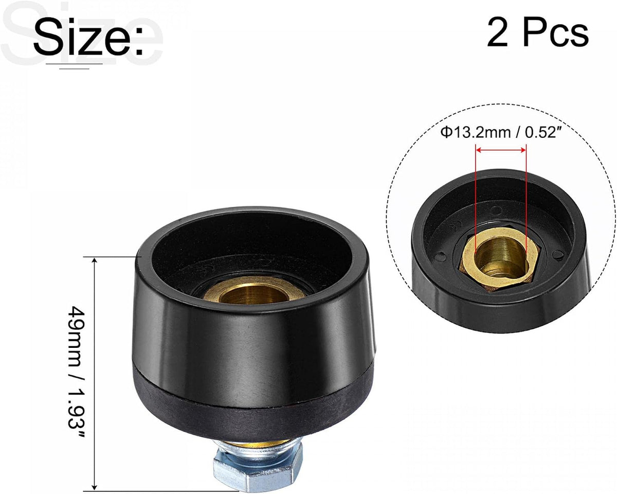 TIG Welding Cable Panel Connector Socket fitting DKJ 50-70, Black, 2 Stykker