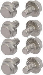 M6x10mm Thread 304 Stainless Steel Hex Head Serrated Flange Screw Bolt 8pcs
