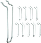 10 Pcs Pegboard Hooks, 5.1 Inch Peg Board Hooks Kit Fit 1/6" Pegboard Garage for Hanging Shelving Tool Storage Craft Organizing, Silver Tone