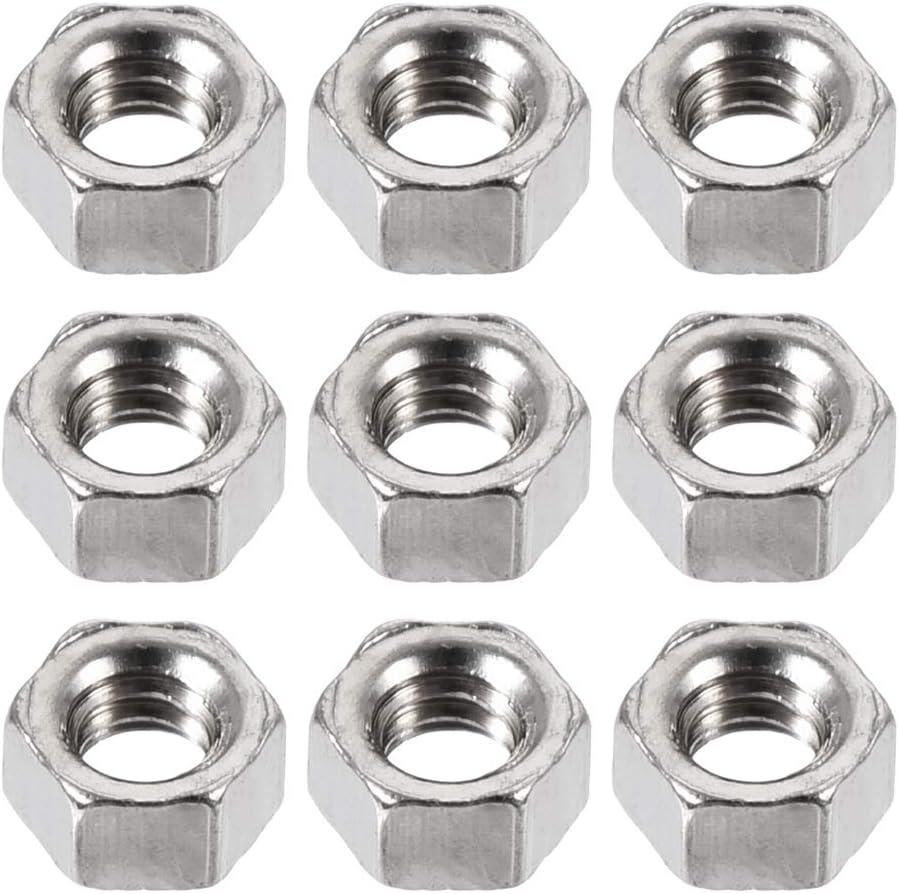M1.6 x 1.5mm Nickel Plated Internal Threaded Hexagon Hex Nuts DIN 934 1000PCS