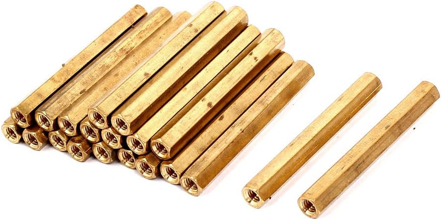 M4x50mm Female Thread Insulated Brass Standoff Hexagonal Spacer 20pcs
