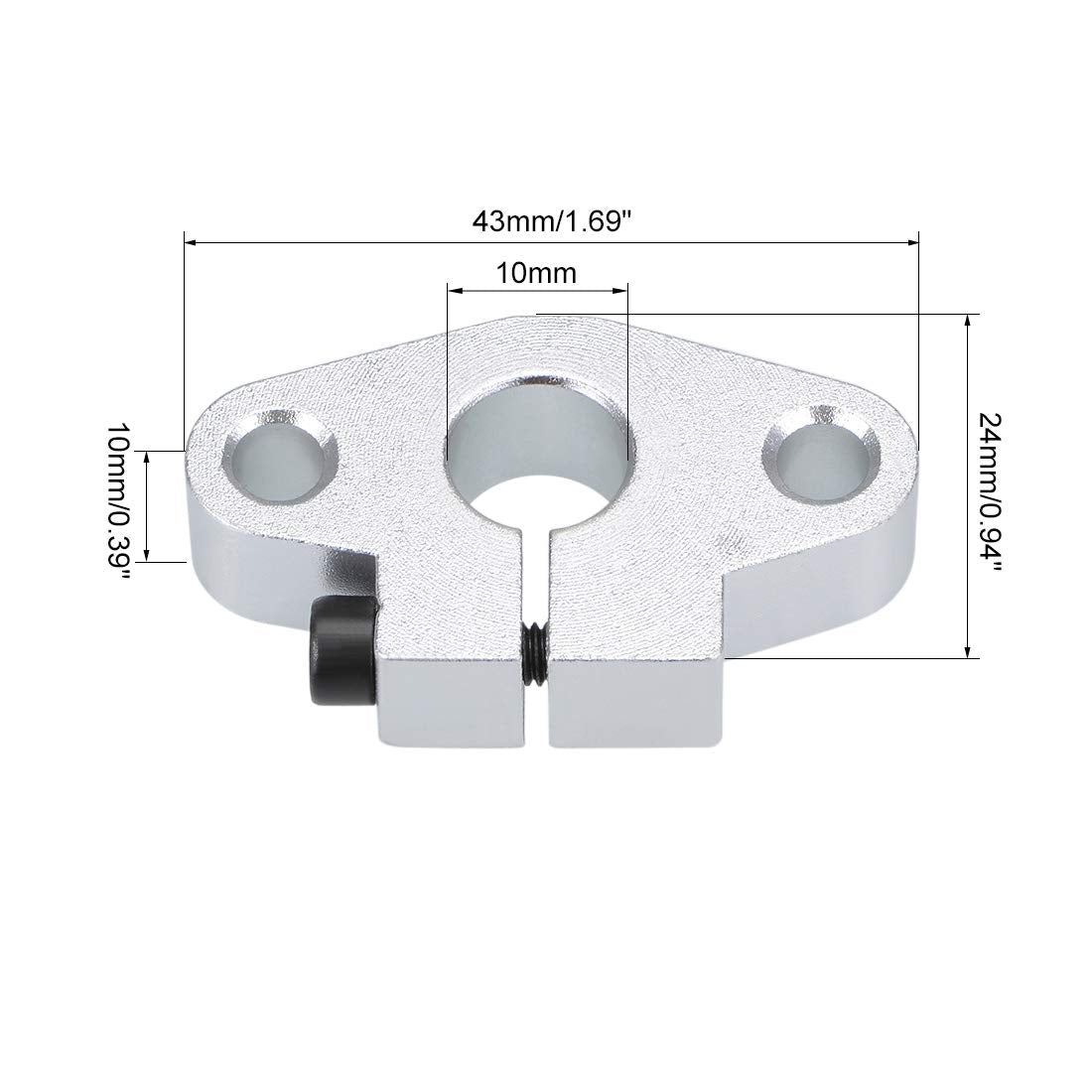 10mm akselstøtte SHF10 flensmontering linær bevegelsesskinner glideblokker for CNC 3D-skrivere (pakke med 2)