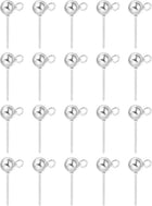 40Pcs Ball Post Stud Earrings, 17x5mm Stainless Steel Round Ear Pin Earring Findings with Vertical Loop for Earring Jewelry DIY, Silver