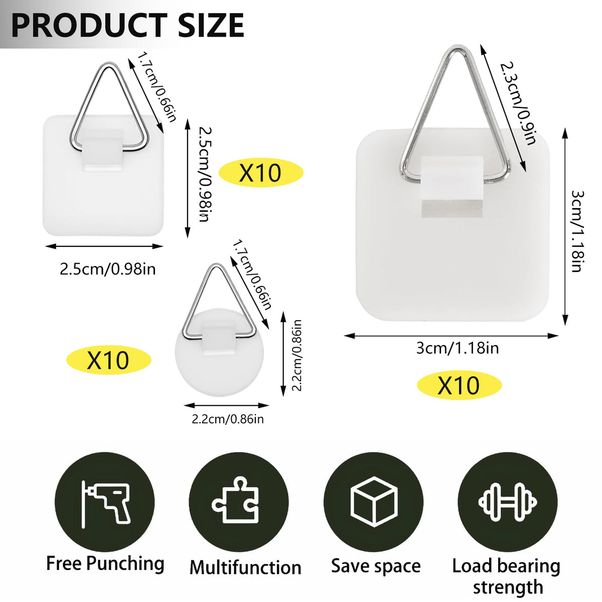 30pcs Adhesive Plate Hangers Invisible Vertical Wall Art Display Holder