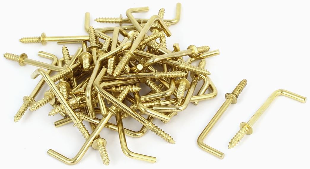 47mm x 16mm x 3mm L Shaped Shoulder Straight Dresser Cup Hook Hanger 50PCS