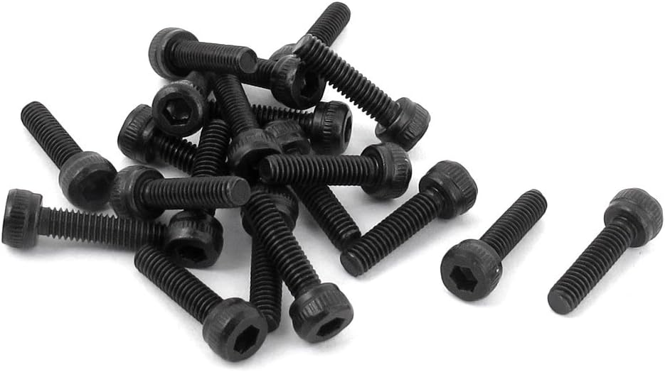M2.5x10mm 12.9 Alloy Steel Hex Socket Head Cap Screw Bolt Black 20pcs