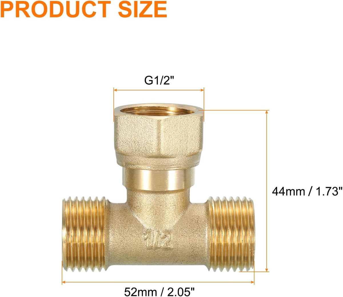 Brass Angle Stop, 1/2" Inlet x 1/2" Outlet Compression 3-Way Compression Tee Valve, Supply Line Connector, Water Line Adapter Splitter for Faucet, Water Filters