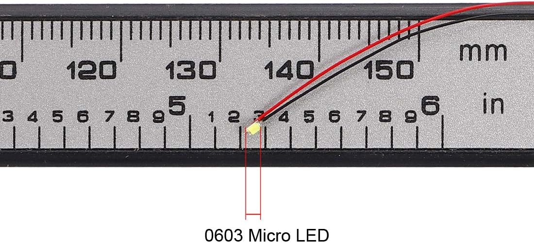 5stk forudkablede 0603 hvide overfladebaserede enheder LED lysdioder - DC2.8-3V mikro sølvet Mini LED lys