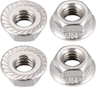 5/16-18 Serrated Flange Hex Lock Nuts, 304 Stainless Steel, 4 Pcs