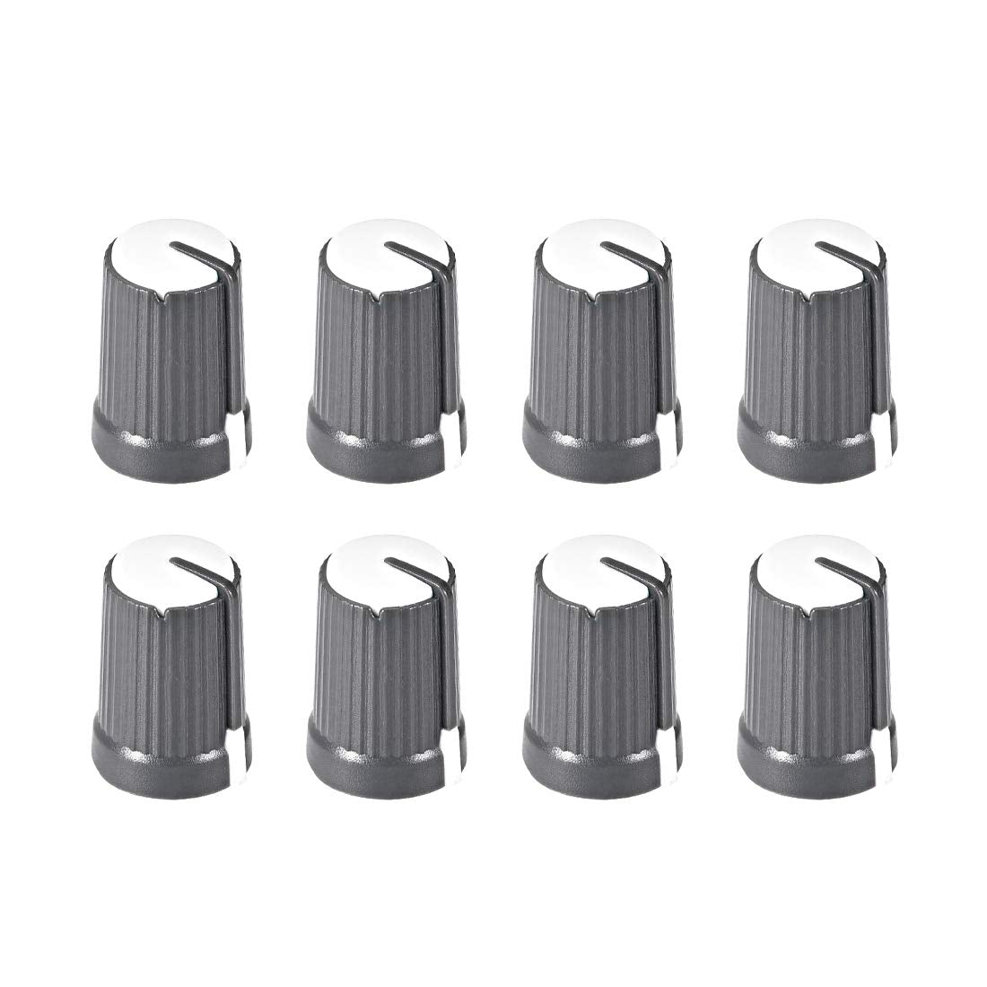8Pcs Potentiometer Volume Control Knob Cap Plastic White 6mm Shaft Dia. Rotary Knob 12mm Dia. X 17mm Height