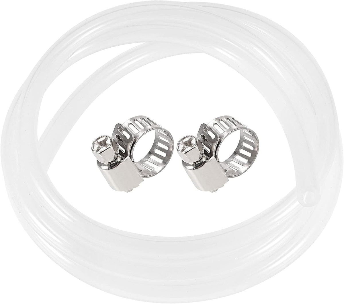 Silicone Tubing 1/4"(6mm) ID 3/8"(10mm) OD 16ft(5m) Silicone Rubber Tube Air Hose Water Pipe Clear with Clamps