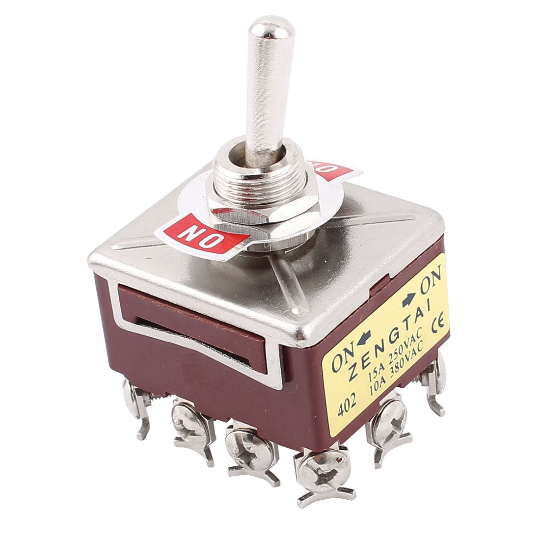 AC 15A/250V 10A/380V 12 Screw Terminals On/On 4PDT Toggle Switch