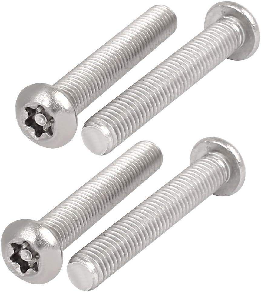 M8x50mm 304 Stainless Steel Button Head Torx Security Machine Screws 4pcs