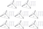 8 Set Acrylic Corner Bracket, 3-Hole Triangle Corner Connector Joint Hanger Brace Brackets Transparent w/Snap for DIY Display Box