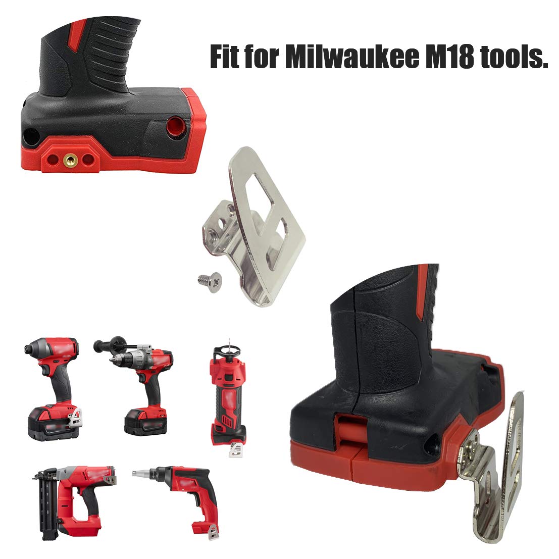 แบล็ตคลิปโฮกสำหรับ Milwaukee M18 Impact Driver และ Hammer Drill (2 แพค)