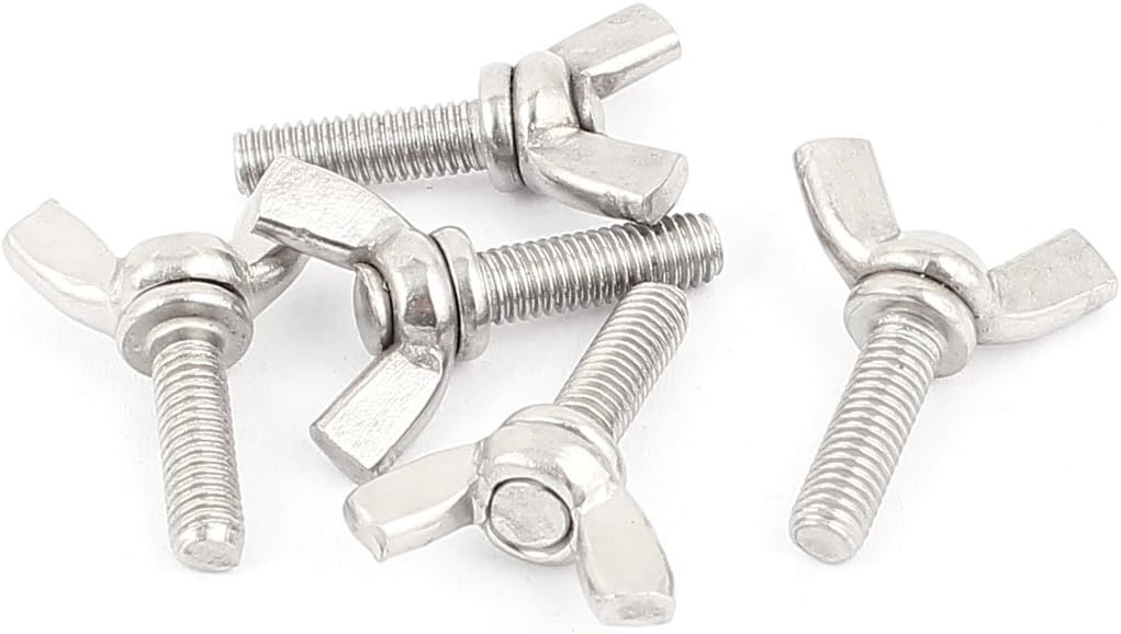 M5x16mm 304 Stainless Steel Wing Bolt Butterfly Screws Fasteners 5pcs