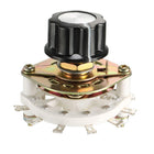 1P6T 1Pole 6Position Selectable Single Deck Band Channel Rotary Switch Selector with plastic knob