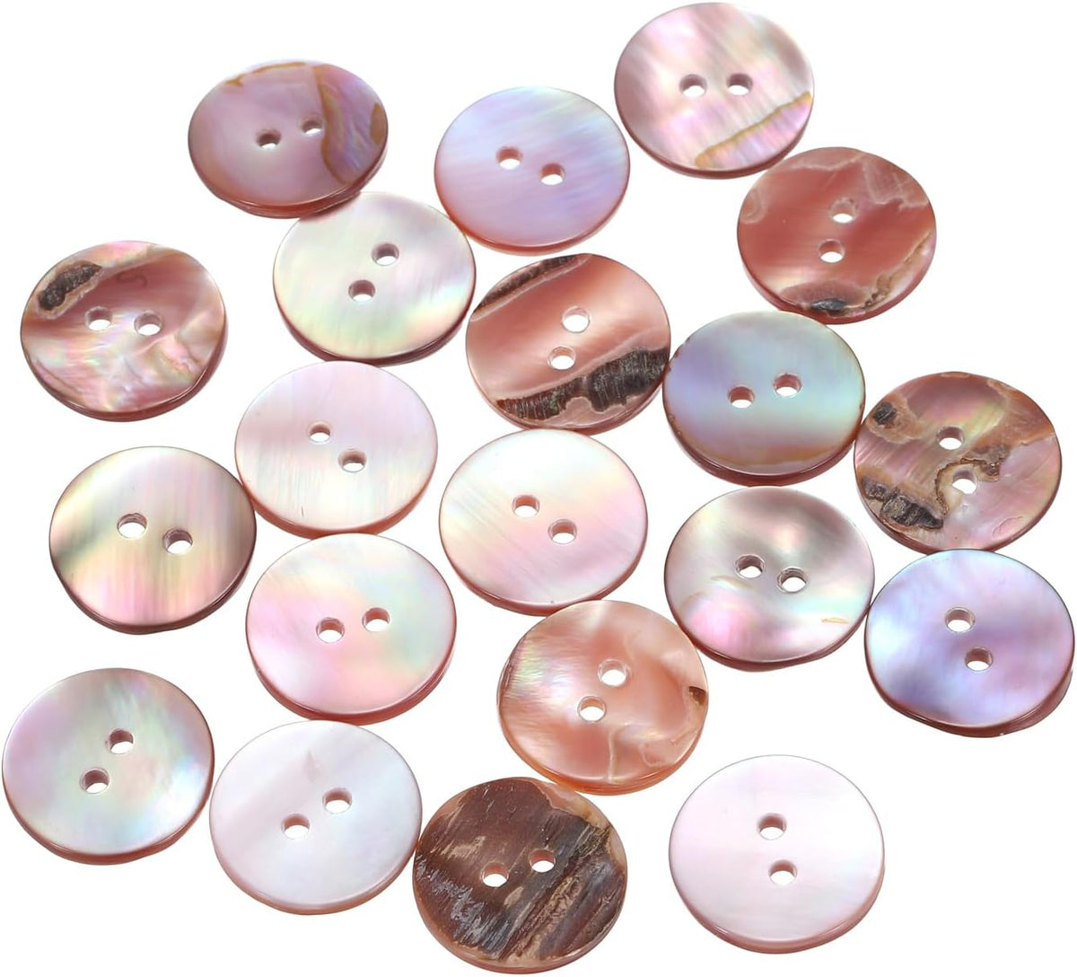 20Pcs Natural Pearl Shell Button, 15mm 2 Hole Mother of Sewing Button for Shirt Clothes Coats Suits Jacket Jeans Skirts Sewing Craft DIY Decoration, Purple