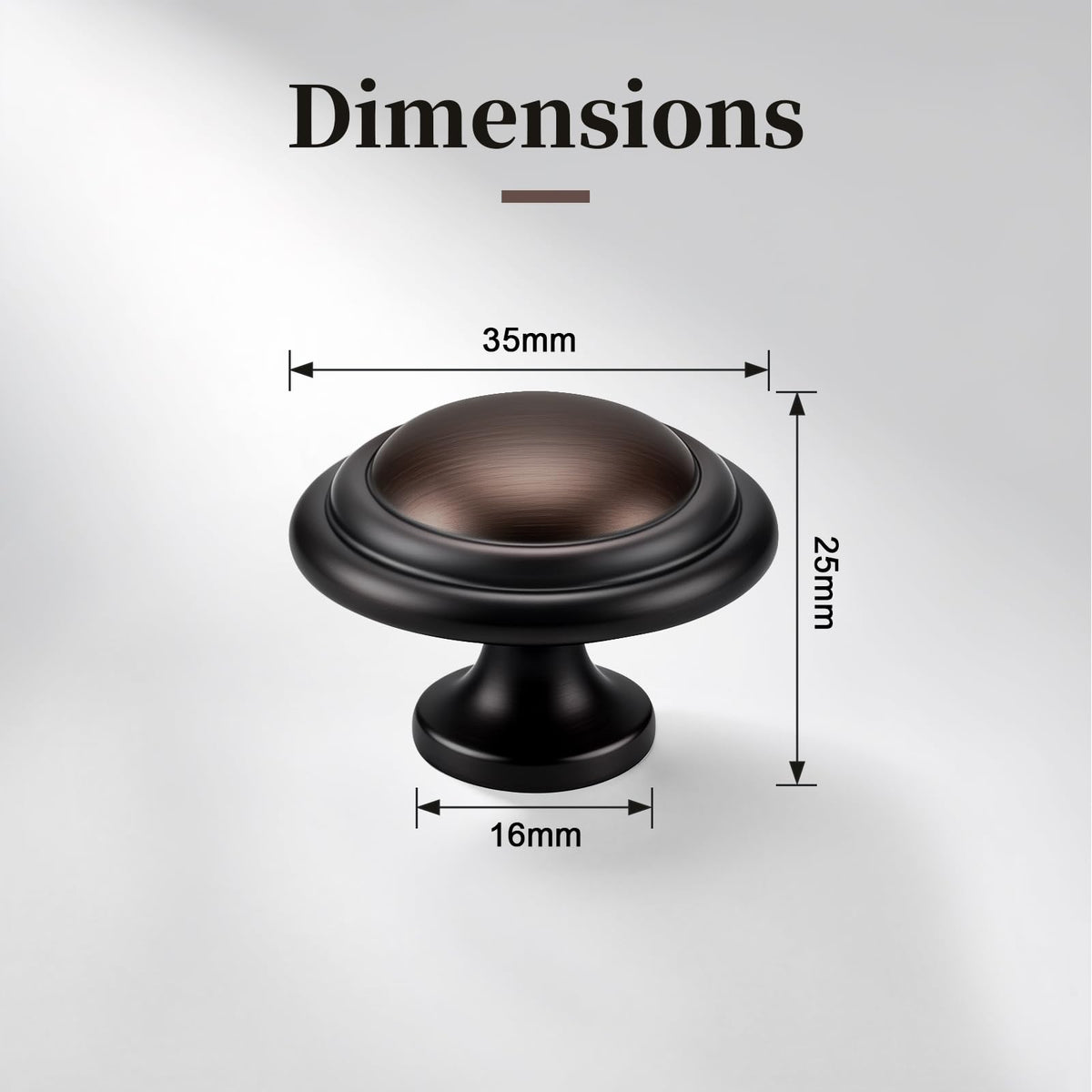 LinkMejor 5 Pack 1-3/8 Inch Cabinet Knobs, Oil Rubbed Bronze Bifold Cabinte Knob, Kitchen Wardrobe Drawer Knobs, Dresser Knobs