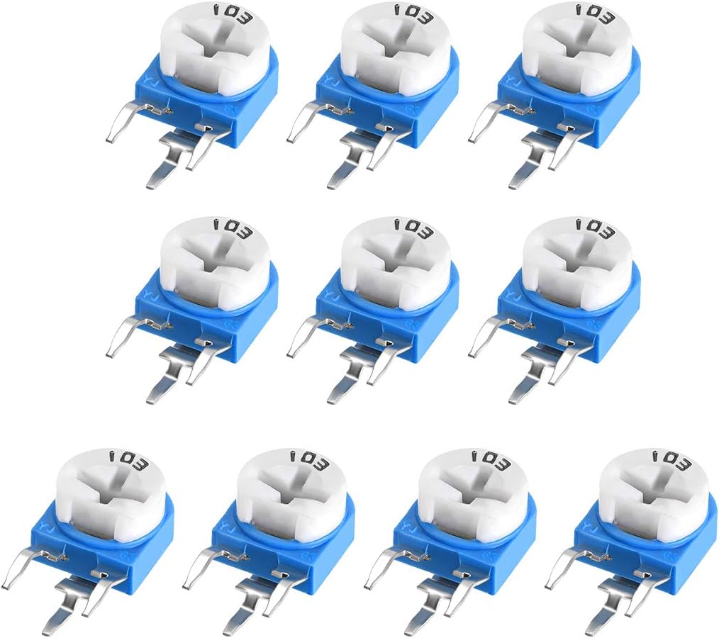 Trimmer Potentiometer 10K Ohm Adjustment Horizontal Variable Resistors 10Pcs Side Mounting
