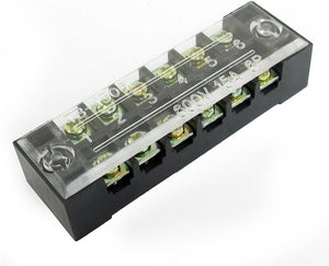 600V 15A 6P 2 Rows 12 Screw Terminal Barrier Strip Block Cable Board