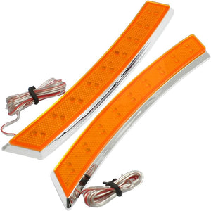 Car Wheel Eyebrow Side Marker Adhesive 18 LED Turn Signal Light Orange 2 Pcs