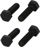 8.8 Grade M5x16mm Full Threaded Left Hand Thread Hex Head Bolt Black 4pcs