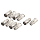 Quick Fit F Type Male to Female Push-On Connector Adapter 10 Pcs