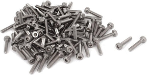 M2x10mm Stainless Steel Hex Key Socket Head Cap Bolts Screws 100pcs