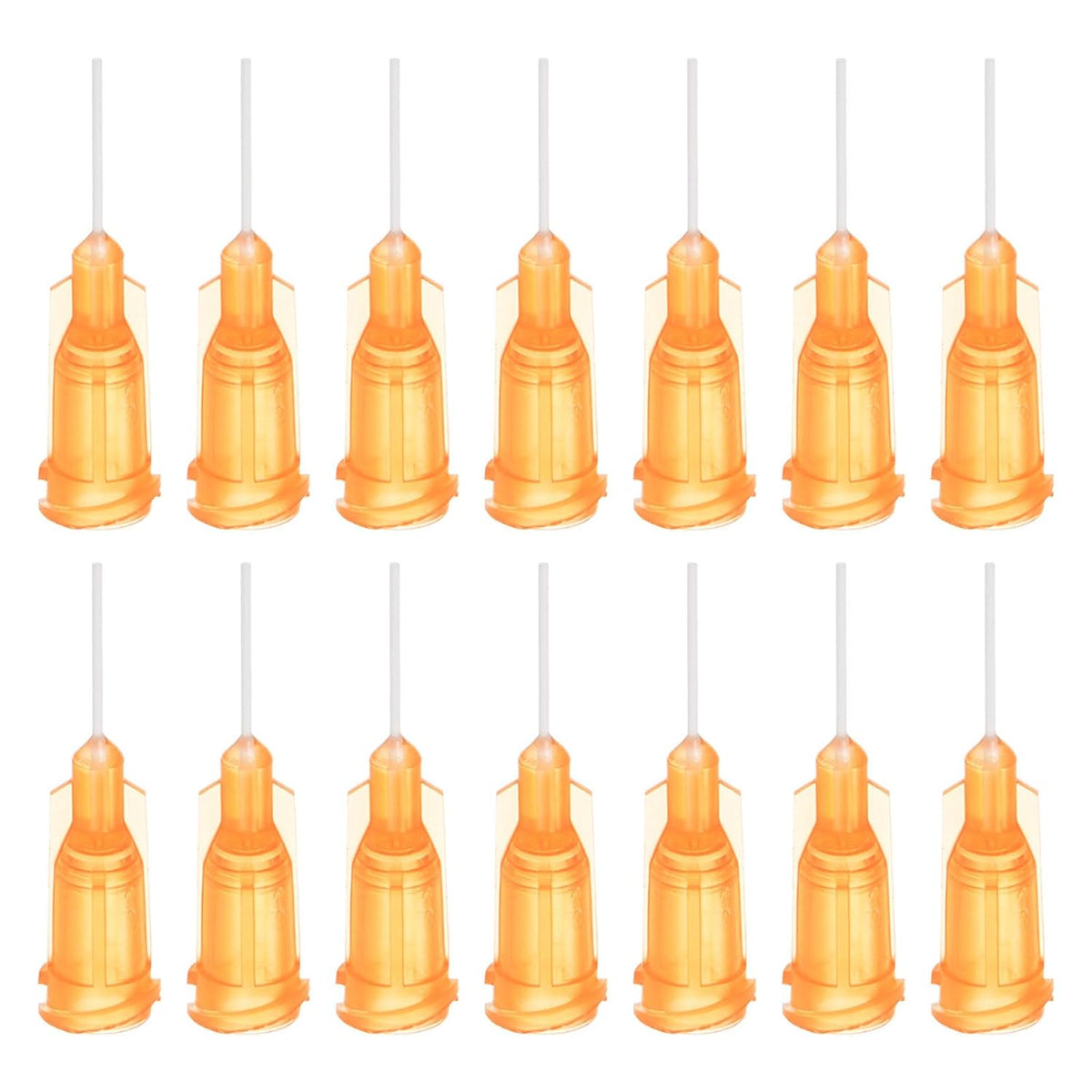 50 Pcs 23G Plastic Dispensing Needles, 1/2" PP Glue Needle Tube Blunt Luer Lock Tips with PP Flexible Needle for Liquid Glue Gun, Orange
