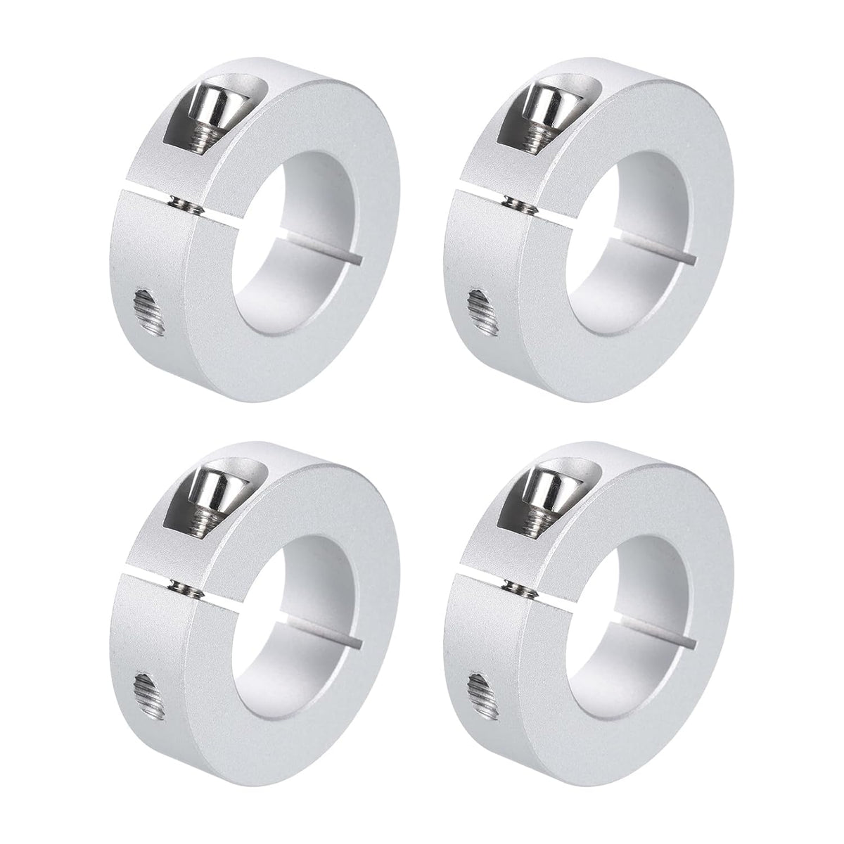 4pcs Single Split Clamp-On Shaft Collar 28mm Bore One-Piece Clamping Collar, 50mm OD, 15mm Thickness, Aluminum Alloy Set Screw Split Collar Clamp