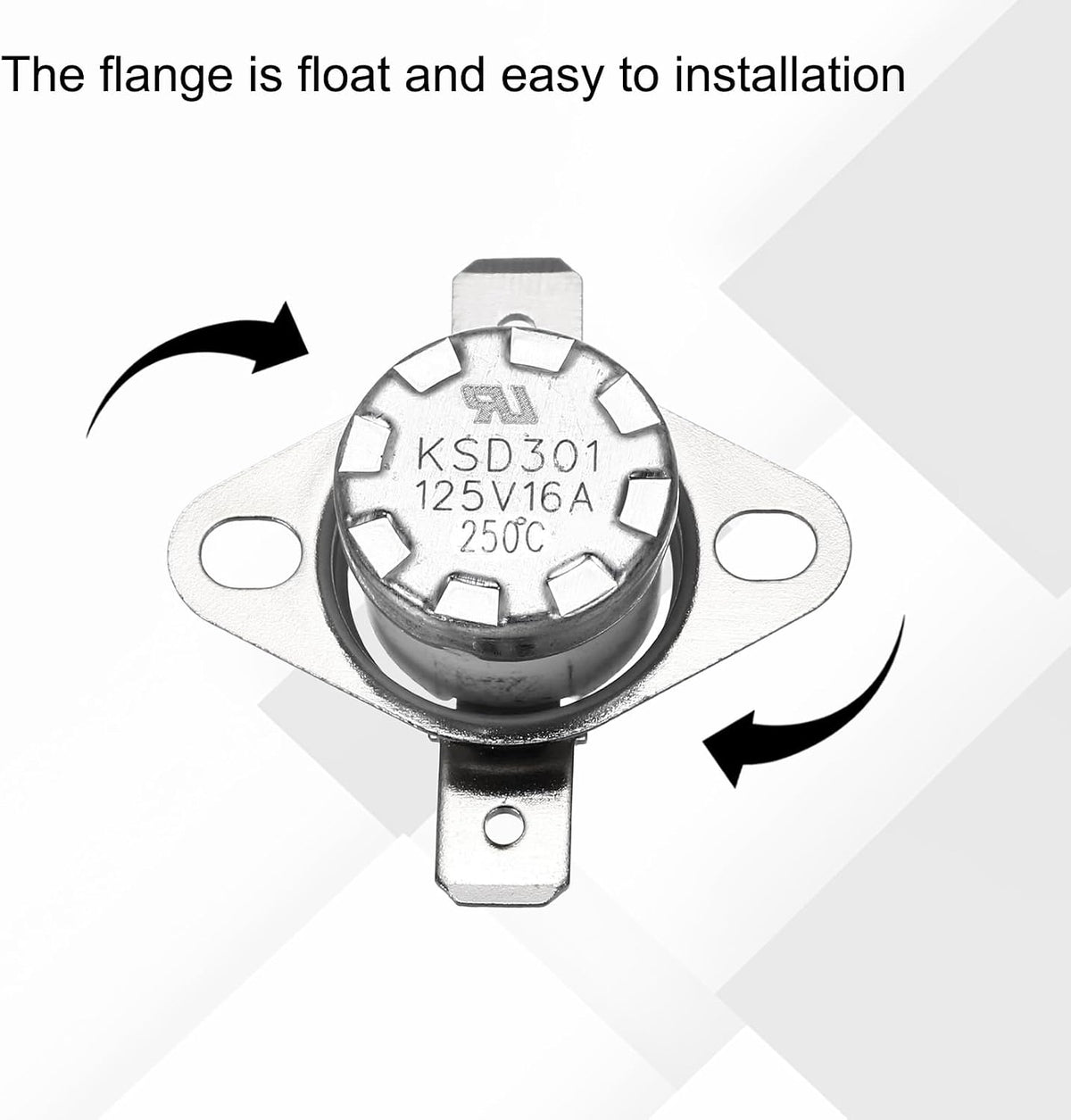 2 Pcs KSD301 Thermostat 250°C/482°F 16A Normally Closed N.C Adjust Snap Disc Temperature Switch for Microwaves,Oven,Coffee Maker,Ceramic Material