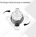 2 Pcs KSD301 Thermostat 250°C/482°F 16A Normally Closed N.C Adjust Snap Disc Temperature Switch for Microwaves,Oven,Coffee Maker,Ceramic Material