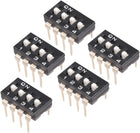 5 Pcs Black DIP Switch 1 2 3 4 Positions 2.54mm Pitch for Circuit Breadboards PCB