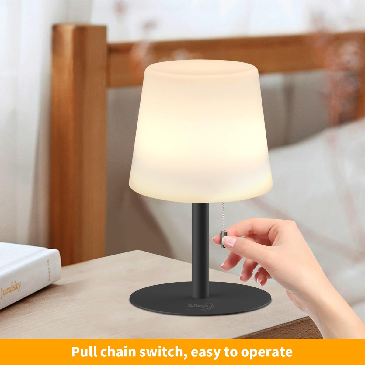 LinkMejor Shower Lamp, Rechargeable Cordless Waterproof Table Lamp